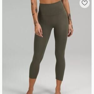 Lululemon Align High-Rise Crop 23” Leggings Dark Olive Green Size 4 Yoga Pants
